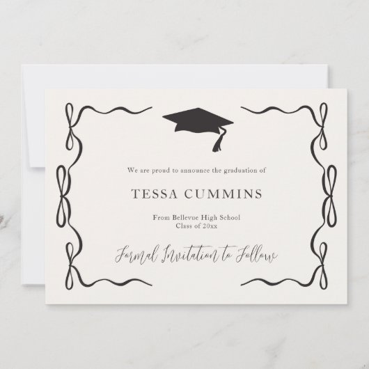 Foto Graduation Party für Schwarze und Weiße Mädch Einladung (Rückseite)