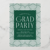 Foto Graduation Party Green and Gold Foil 3 Folieneinladung (Rückseite)