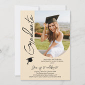 Foto Graduation Party Modernes, elegantes Skript Einladung (Vorderseite)