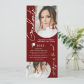 Foto Graduation Party Modernes, elegantes Skript Einladung (Stehend Vorderseite)