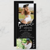 Foto Graduation Party Modernes, elegantes Skript Einladung (Vorne/Hinten)