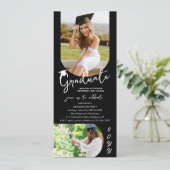 Foto Graduation Party Modernes, elegantes Skript Einladung (Stehend Vorderseite)