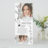 Foto Graduation Party Modernes, elegantes Skript Einladung (Stehend Vorderseite)