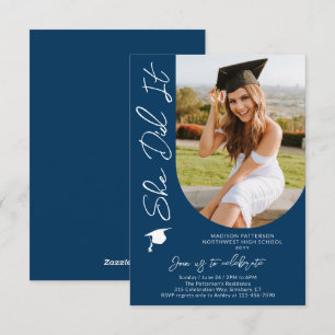 Foto Graduation Party Modernes, elegantes Skript Einladung