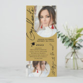 Foto Graduation Party Modernes, elegantes Skript Einladung (Stehend Vorderseite)