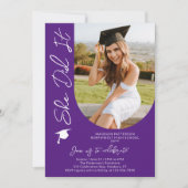 Foto Graduation Party Modernes, elegantes Skript Einladung (Vorderseite)