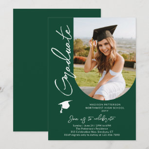 Foto Graduation Party Modernes, elegantes Skript Einladung