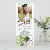 Foto Graduation Party Modernes, elegantes Skript Einladung (Stehend Vorderseite)