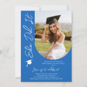 Foto Graduation Party Modernes, elegantes Skript Einladung (Vorderseite)