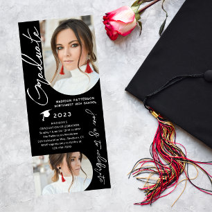 Foto Graduation Party Modernes, elegantes Skript Einladung