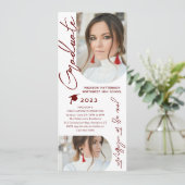 Foto Graduation Party Modernes, elegantes Skript Einladung (Stehend Vorderseite)