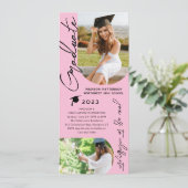 Foto Graduation Party Modernes, elegantes Skript Einladung (Stehend Vorderseite)