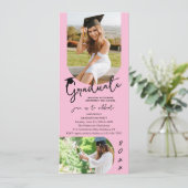 Foto Graduation Party Modernes, elegantes Skript Einladung (Stehend Vorderseite)