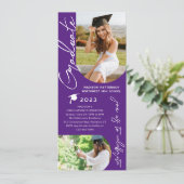 Foto Graduation Party Modernes, elegantes Skript Einladung (Stehend Vorderseite)