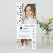 Foto Graduation Party Modernes, elegantes Skript Einladung (Stehend Vorderseite)