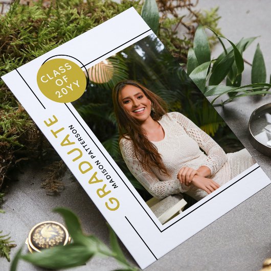 Foto Graduation Party Modernes Script Black Gold