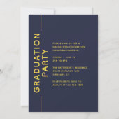 Foto Graduation Party Modernes Script blau gelb (Rückseite)