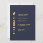 Foto Graduation Party Modernes Script blau gelb (Rückseite)