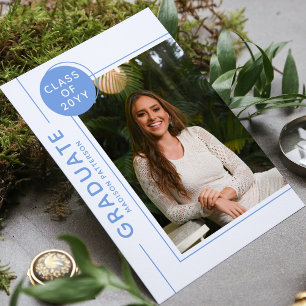 Foto Graduation Party Modernes Script Blue