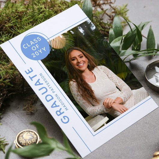 Foto Graduation Party Modernes Script Blue