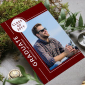 Foto Graduation Party Modernes Script Burgundy