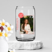 Foto Graduation Party Modernes Script Light Red Dosenglas