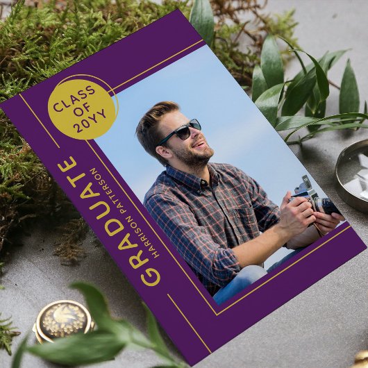 Foto Graduation Party Modernes Script Lila Gold