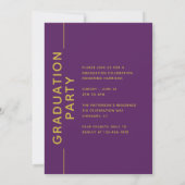 Foto Graduation Party Modernes Script Lila Gold (Rückseite)