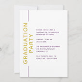 Foto Graduation Party Modernes Script Lila Gold (Rückseite)