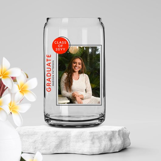 Foto Graduation Party Modernes Script Red Black Dosenglas