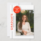 Foto Graduation Party Modernes Script Rot Gray (Vorderseite)