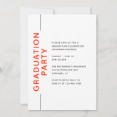 Foto Graduation Party Modernes Script Rot Gray (Rückseite)