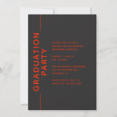 Foto Graduation Party Modernes Script Rot Gray (Rückseite)