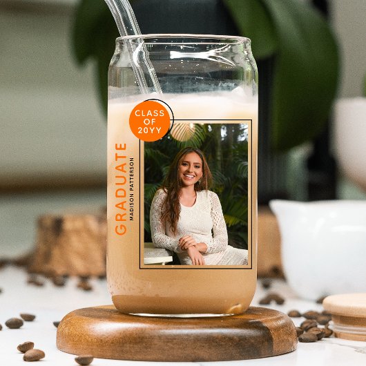 Foto Graduation Party Modernes Script Schwarz Oran Dosenglas