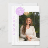 Foto Graduation Party Modernes Skript Lila Grau (Vorderseite)