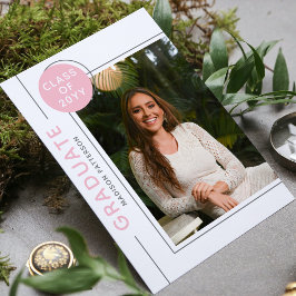 Foto Graduation Party Modernes Skript Rosa Grau