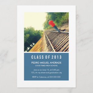 Foto Graduation Party Navy Blue White Class 2013 Einladung