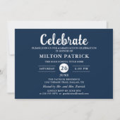 Foto Graduation Party (Navy Blue White Handwriting Einladung (Rückseite)