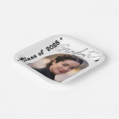 Foto Graduation Party Retro Typografie Pappteller (Gewinkelt)