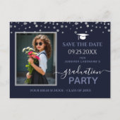Foto Graduation Party Save the Date Einladung Postkarte (Vorderseite)