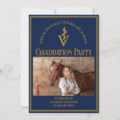 Foto-Graduationspartei der Blue Veterinary School Einladung (Vorderseite)