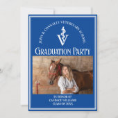 Foto-Graduationspartei der Blue Veterinary School Einladung (Vorderseite)