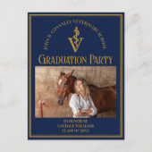 Foto-Graduationspartei der Blue Veterinary School Einladungspostkarte (Vorderseite)