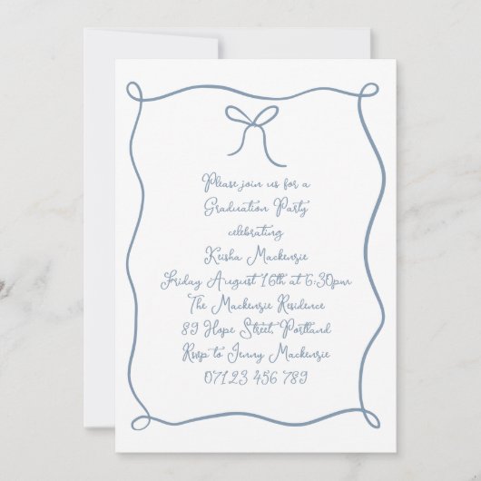 Foto-Graduationspartei für Blauer Hand Einladung (Vorderseite)