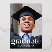 Foto-Graduationspartei für große Typen Folieneinladung (Vorderseite)