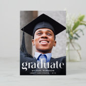 Foto-Graduationspartei für große Typen Folieneinladung (Stehend vorne)