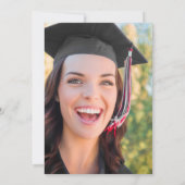 Foto-Graduationspartei für Mini-Peach-Retro-Streif Einladung (Rückseite)