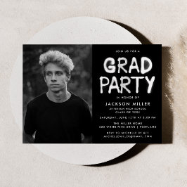 Foto-Graduationspartei für weißes Spray Einladung