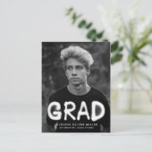 Foto-Graduationspartei für weißes Spray Einladungspostkarte (Stehend Vorderseite)