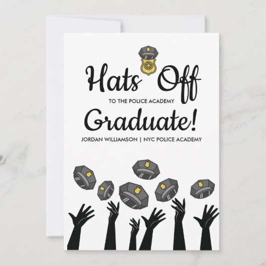 Foto-Graduiertengruppe der Polizeiakademie Einladung (Vorderseite)